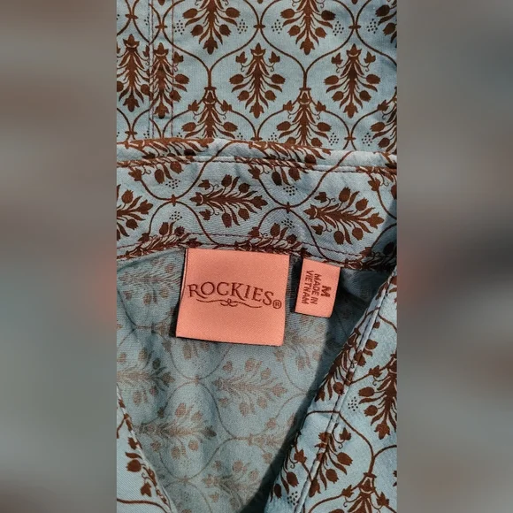 Rockies western pearlized snap button shirt size med - Picture 8 of 8